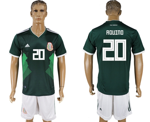 Mexico #20 Aquino Green Home Soccer Country Jersey - Click Image to Close